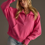 Bright Pink Quarter Zip Sweatshirt