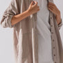 PREMIUM SOFT FRAYED HEM GAUZE WASHED SHIRT