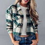 BELLA SNAP BUTTON PLAID CROP JACKET