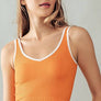 CONTRAST TRIM RIB CROP TANK TOP: BLACK
