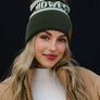 Olive & Beige Midwest Pom Hat