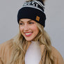 Navy & Off White Midwest Pom Hat