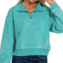`.0806 Washed Fleece Half Zip Pullover SI-24930