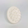 Round handheld silicone scalp massager: White