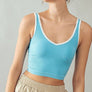 CONTRAST TRIM RIB CROP TANK TOP: BLACK