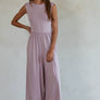 Lime Sleeveless Open-Back Wide-Leg Jumpsuit - Effortless Chick & Comfort