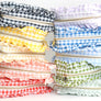 Gingham Ruffle Zipper Pouch Embroidery Friendly Cosmetic Bag