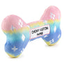 Pink Ombre Chewy Vuiton Bone Squeaker Dog Toy: Large