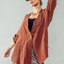 PREMIUM SOFT FRAYED HEM GAUZE WASHED SHIRT