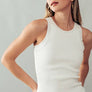 CASUAL FITTED RIB TANK TOP: BLACK / S-2/M-2/L-2