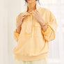 MINERAL WASHED SNAP BUTTON MOCK NECK SWEATSHIRT: MELON
