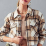 BELLA SNAP BUTTON PLAID CROP JACKET