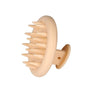 Round handheld silicone scalp massager: Pale peach