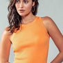 CASUAL FITTED RIB TANK TOP: PINK