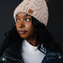 Blush Cable Knit Pom Hat