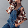 BELLA SNAP BUTTON PLAID CROP JACKET