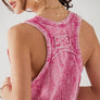 WASHED LOOSE FIT RACERBACK V-NECK TANK TOP: IVORY / S-2/M-2/L-2