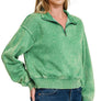 `.0806 Washed Fleece Half Zip Pullover SI-24930