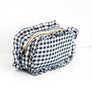 Gingham Ruffle Zipper Pouch Embroidery Friendly Cosmetic Bag