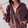 EMILY OVERSIZED VINTAGE ZIP UP HOODIE: FADED DENIM / S-2/M-2/L-2