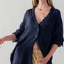 PREMIUM SOFT FRAYED HEM GAUZE WASHED SHIRT