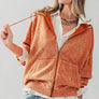 EMILY OVERSIZED VINTAGE ZIP UP HOODIE: GREEN