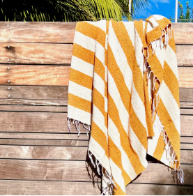 Goldie Throw Blanket/Striped Beach Towel/Mexican Blanket