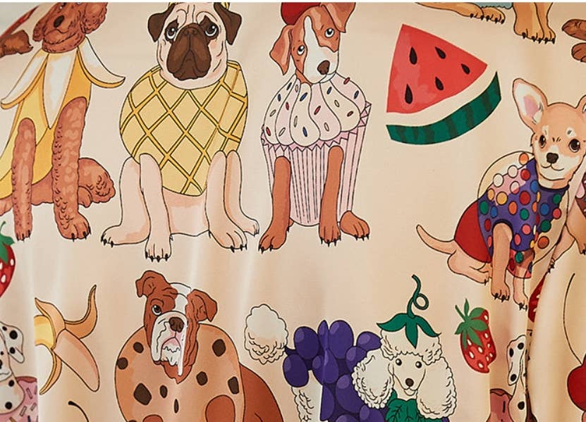 Dessert and Dog Print Pajamas