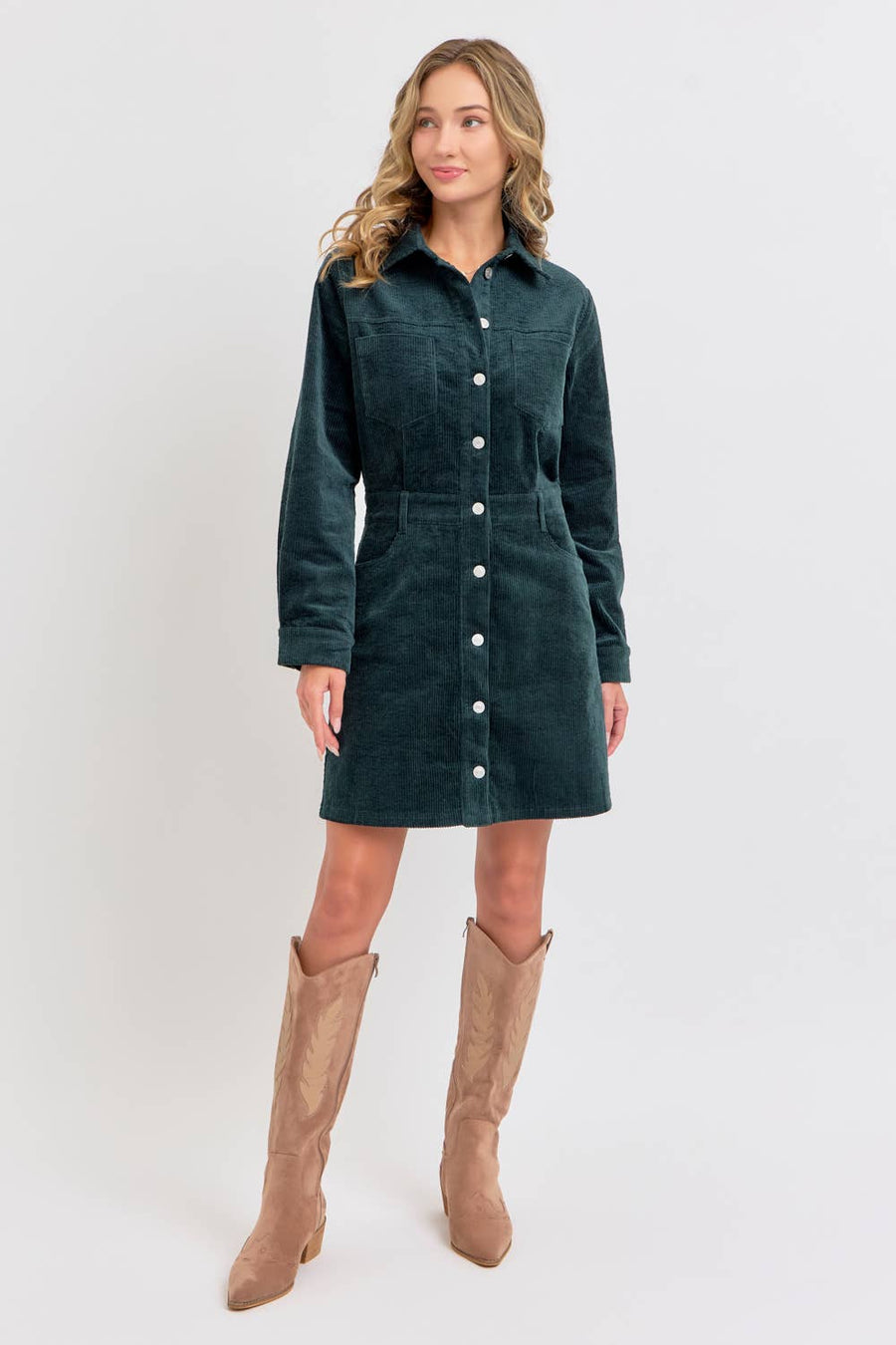 CORDUROY CASUAL TIMELESS MINI DRESS