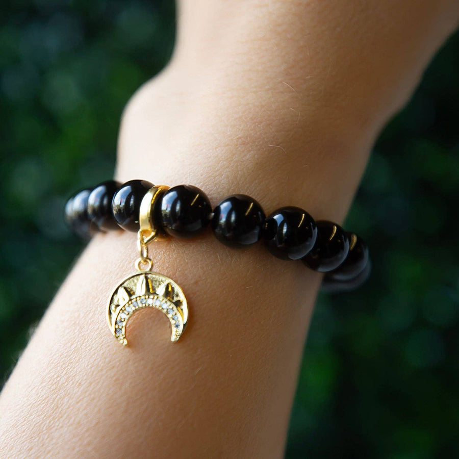Crescent Charm, CZ | Charm Bar | Charm Necklace or Bracelet