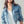 Utility Cropped Drawstring Hem Stand Collar Denim Jacket