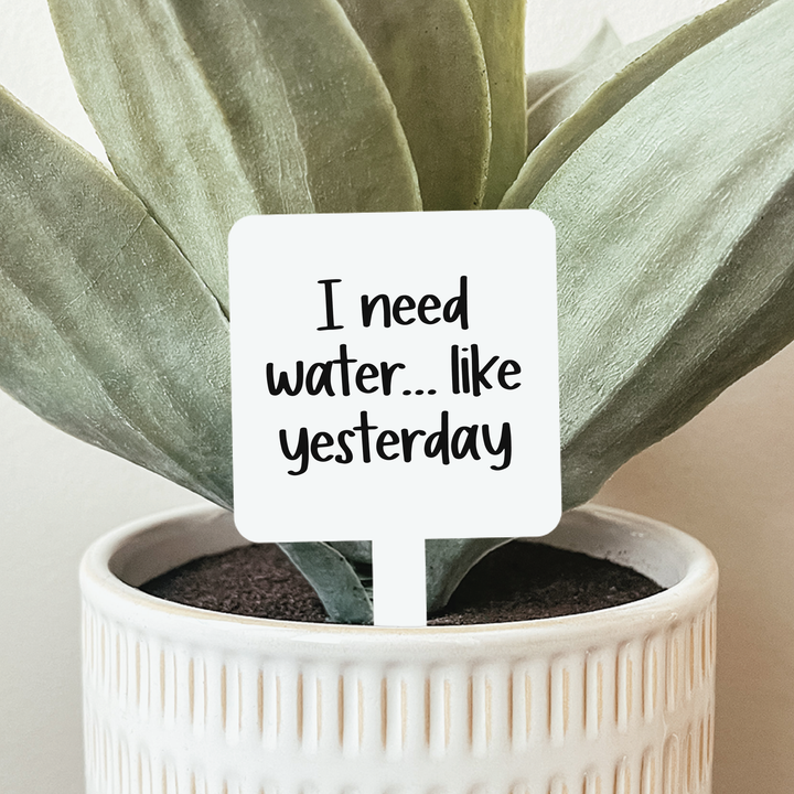 I Need Water Like Yesterday Plant Stake