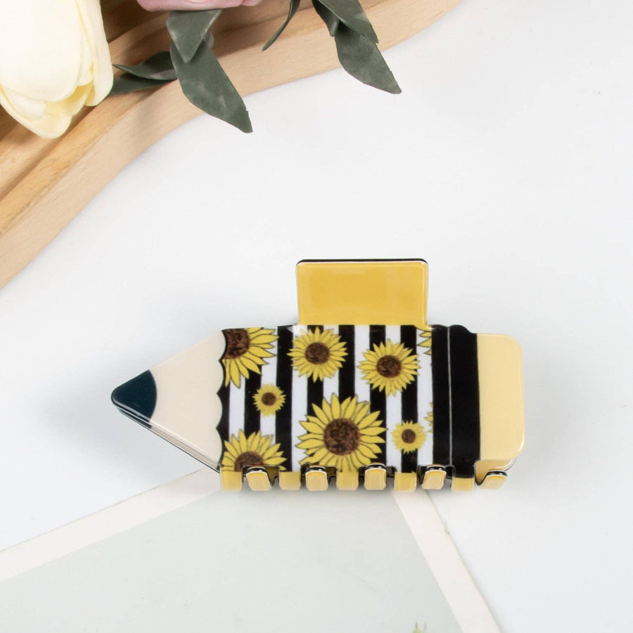 Fun School Pencil Hair Claw Clips