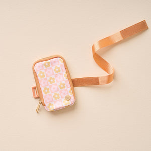 Tumbler Fanny Pack-Flower Check Peach