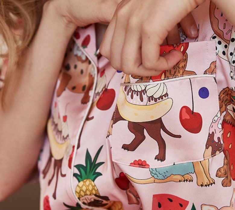 Dessert and Dog Print Pajamas