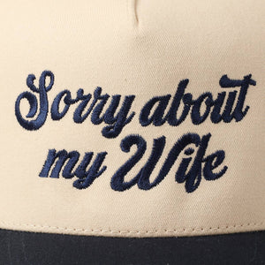 Sorry About My Husband Embroidery Two-Tone Canvas Cap