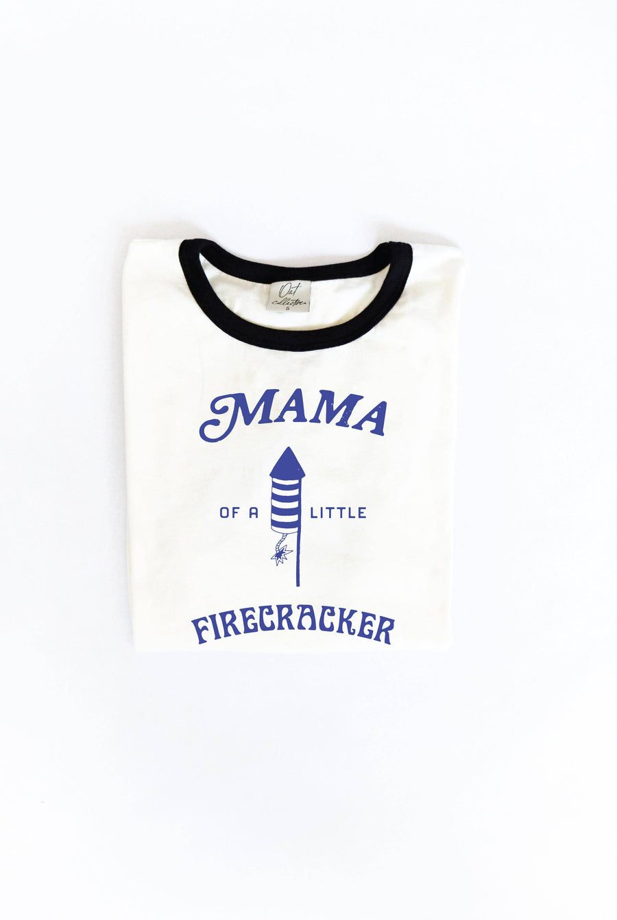 MAMA OF A LITTLE FIRECRACKER Ringer Graphic T-Shirt: S