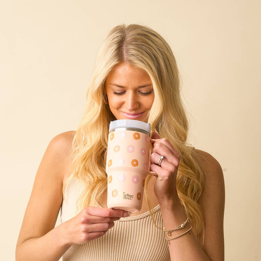 20 oz Mini On-The-Go-Darling Daisy Peach