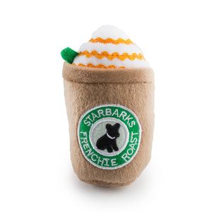 Starbarks Frenchie Roast W/ Straw Squeaker Dog Toy: Large