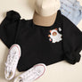 Haunted Ghost Teddy Bear Embroidered Heavy Blend Sweatshirt