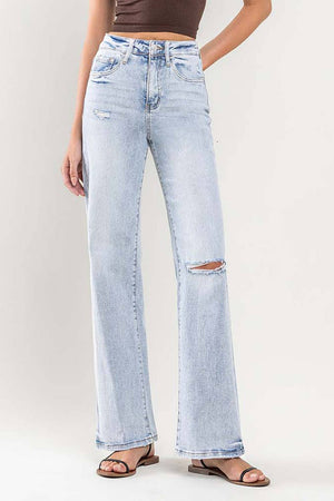 90'S VINTAGE SUPER HIGH RISE FLARE JEANS V3217: TENDER / 30