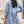 Ruffled 3/4 Sleeve Buttoned Front Plus Size Denim Dress: XXL / Blue