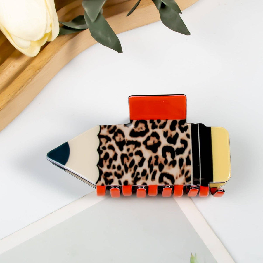 Fun School Pencil Hair Claw Clips