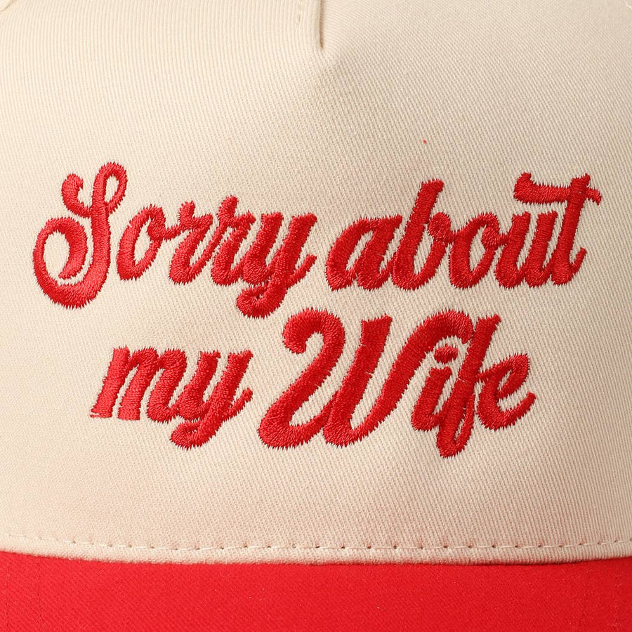 Sorry About My Husband Embroidery Two-Tone Canvas Cap