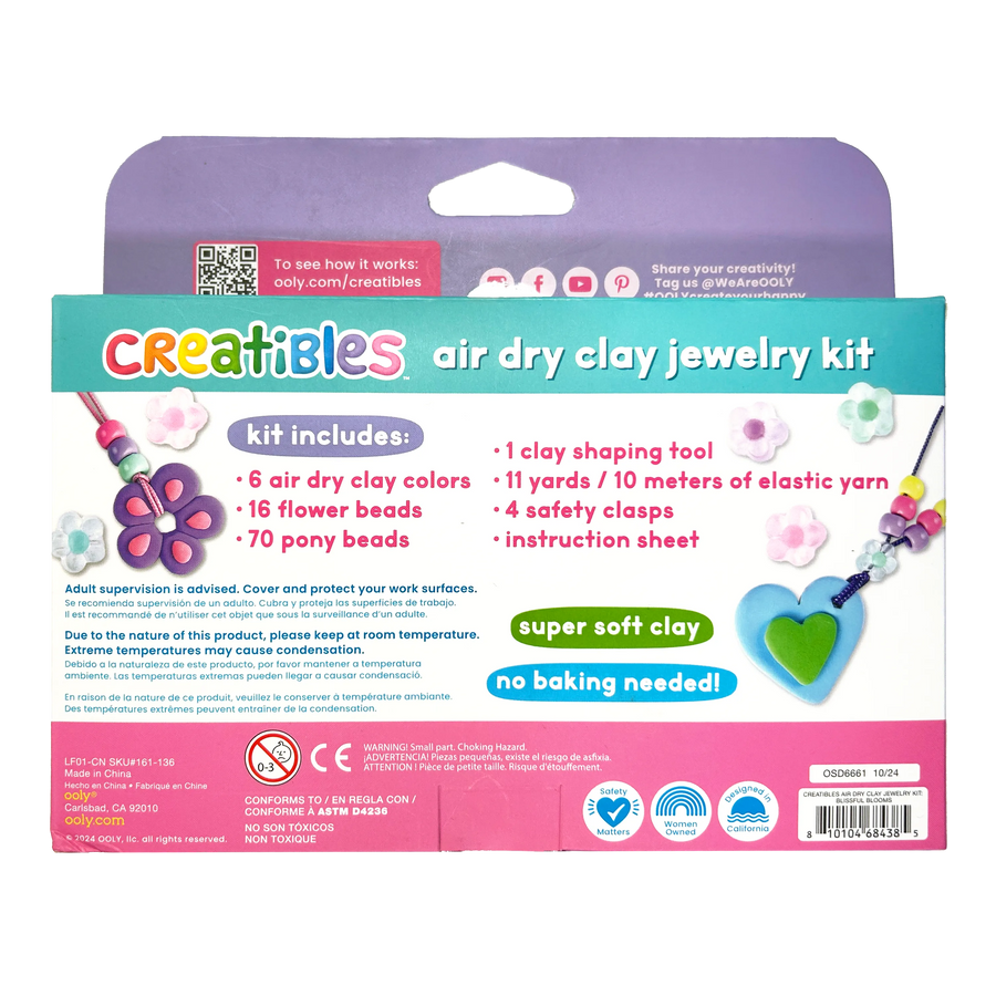 Creatibles Air Dry Clay Jewelry Kit - Blissful Bloom