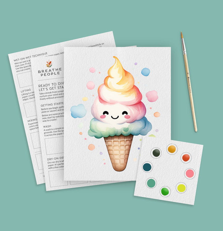 Kids' All-In-One Watercolor Kit – Happy Ice Cream