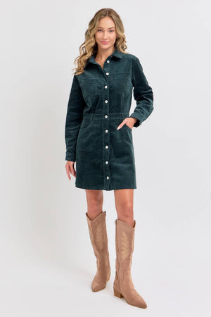 CORDUROY CASUAL TIMELESS MINI DRESS