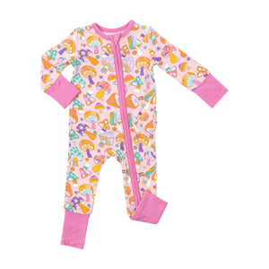 Flower Power Mushroom 2 Way Zipper Romper