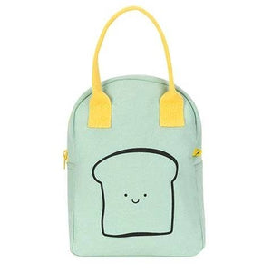 Zipper Lunch Bag - Happy Bread / Mint