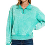 `.0806 Washed Fleece Half Zip Pullover SI-24930